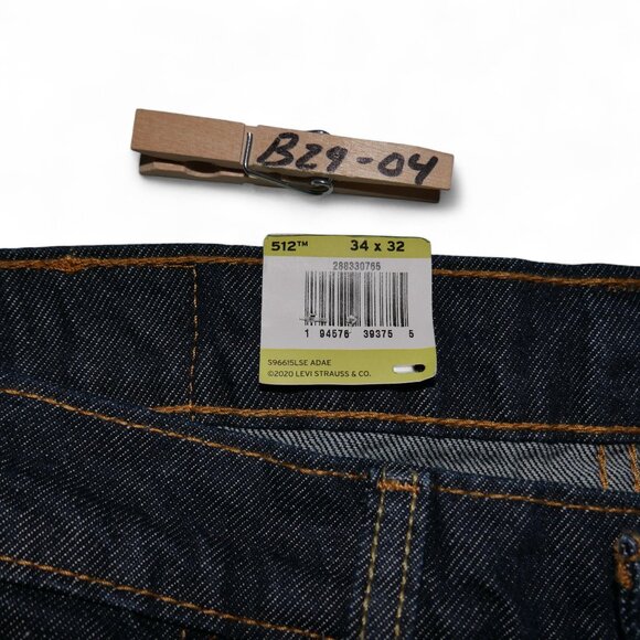 Levis 512 Men's Slim Taper Fit Jeans Dark Wash Denim Size 34x32 NWT - Picture 8 of 12